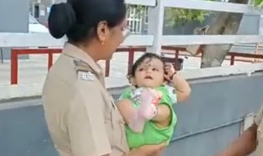 आई गेली परीक्षेला; महिला पोलिसांनी चार महिन्यांच्या बाळाला दिली मायेची ऊब.