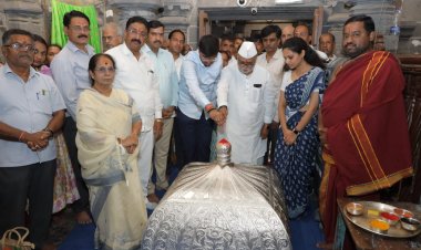 श्रींच्या गाभा-यातील मेघडंबरीचे काम पूर्ण*